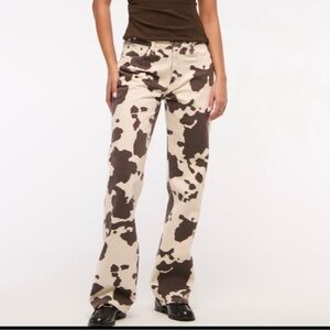 NWT A&F low rise baggy jean cow print